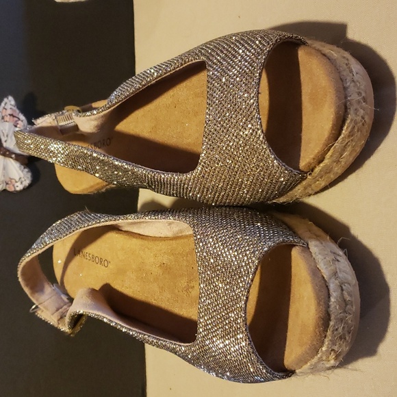 Lanesboro Glitter Espadrille Comfort Wedge Sandals -Size 8.5 NWT - Picture 3 of 12